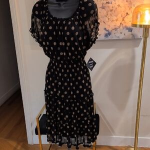 Kate and Lily Black with tan Polka Dot Dress Size 16W